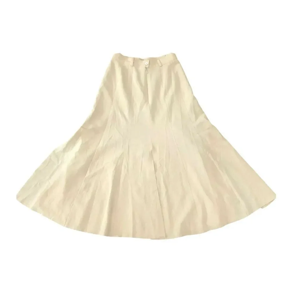 Vintage Madeleine Size 8 Peachy Pink Split Midi Skirt Retro Academia‎